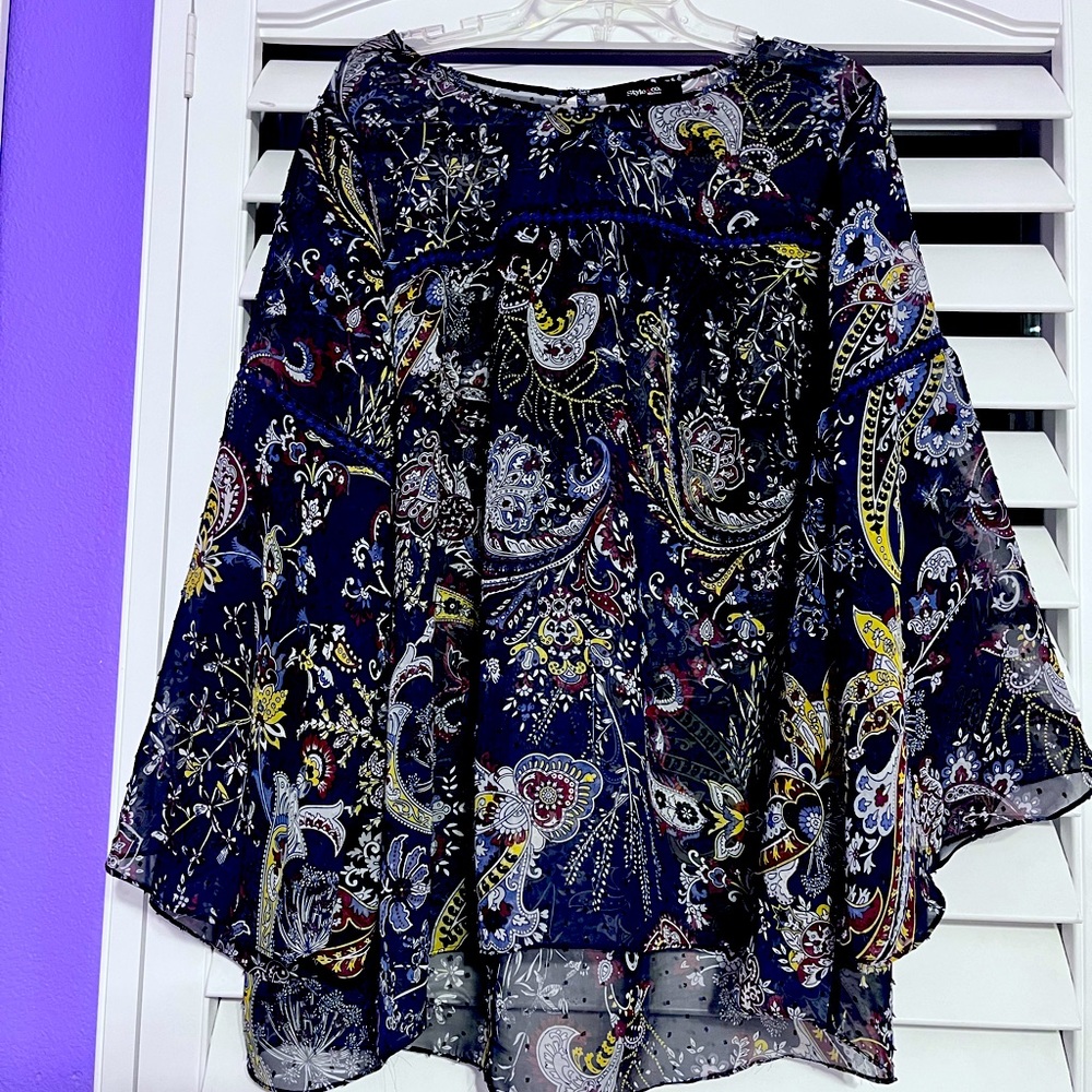 PM120723 Women’s Plus Size Flowing Blouse
